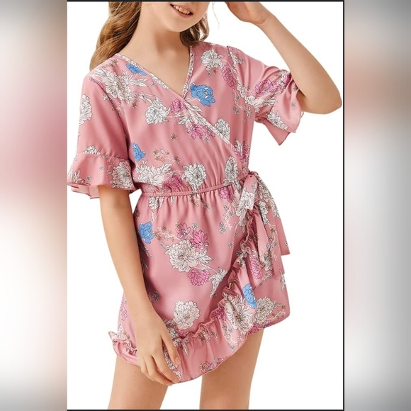 NWOT Teurkia Pink Floral Girls Romper Size Large - Picture 16 of 16